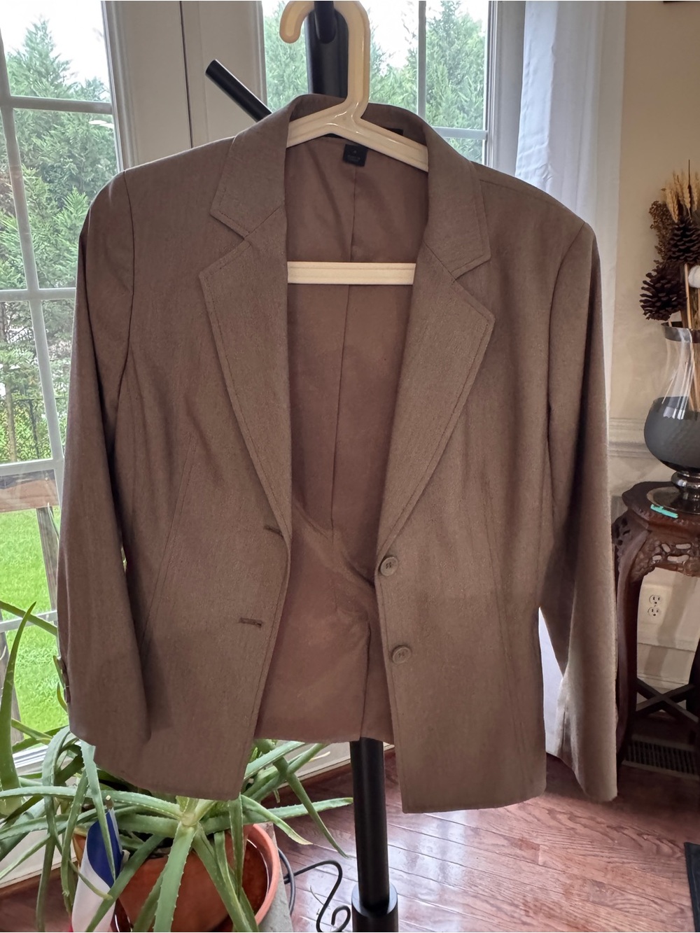 Express Men's Taupe Two-Button Blazer